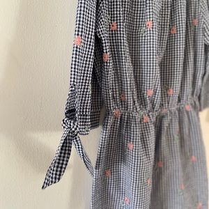 Gingham off the shoulder dress size M/L